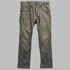 Rock Revival Russell Slim Straight Jeans Mens Size 33 Gray Embroidered