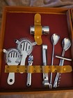 Vintage Vogue Of California Travel Bar Cocktail Set Mcm Fitted Case Barware 1950