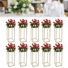 10pcs 23 6   Tall Gold Metal Flower Stand For Wedding Table Centerpieces Decor