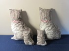 Lot Of 4 Litho Print Plush Tabby Cat Family Throw Pillow Cut   Sew 2 Lg   2 Sm