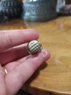 Vintage Unmarked Taxco Mexican Sterling Silver Thimble  Scroll  Flower