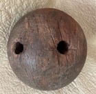 Antique 19c Wooden 2 Hole Bowling Ball 9lb Lignum Vitae 1800s Solid Wood Heavy 