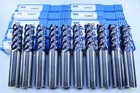 Lot   10 Pcs   Kyocera Sgs 32664 V-carb Solid Carbide 1 2  5 Flute End Mills Set