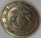   United States Marine Challenge Coin  Usmc Memorial Coin With Iwo Jima Flag