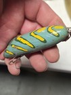Old Vintage Antique  Hand Carved Made Painted Wood Folk Art Fishing Lure Plug