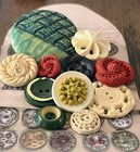 Lot Of  Various Vintage Buttons -green Red White ivory