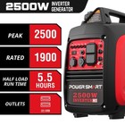 Powersmart 2500w Inverter Portable Gas Generator  120v  Co Detect  Outdoor Use