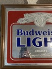 Vintage Budweiser Light Beer Framed Bar Mirror Sign 18    X 22    Anheuser Busch Inc