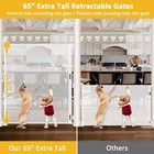 65  Extra Tall Baby Gate Retractable Pet Gate Indoor outdoor  55  Wide  White   