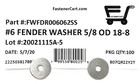  100   6 Id X 5 8 Od Stainless Steel Fender Washer Large Od Flat Washers Ss