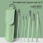 6   piece Stainless Earwax Cleaning Kit     Spiral Removers With Massage Tips - New