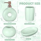 Foldtier 5 Pcs Ceramic Bathroom Accessories Set Includes Soap Dispenser Toothbru