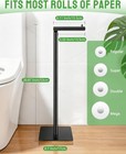 Toilet Paper Holder Stand With Shelf Holds 1 Dispenser And 4 Rolls
