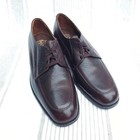 True Vintage Florsheim Shoes Deadstock Mens 9d Brown Leather Derby Apron Toe