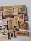 Lot Of Vintage Wooden Rubber Stamps 25  Craft Scrapbooking Card Teacher School