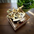 Nautical Brass Sextant Working Navigation Instrument With Wooden Box Gift
