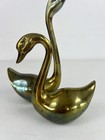 Vintage Brass Swans Set Of Two Retro Home Decor Figurine Mcm Patina Great Age 