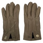 Hermes Gray Beige Leather Women s Gloves