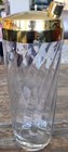 Vintage Art Deco Optic Swirl Glass Cocktail Martini Shaker With Gold Lid