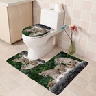Leopard Shower Curtain Bathroom Carpet Non-slip Bath Mat Toilet Seat Lid Cover