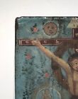 Antique Retablo Spanish Colonial Art Oil On Tin