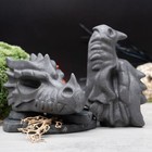 Natural Shungite Crystal Dragon Head Figurine Gemstone Carving Fantasy Art Decor