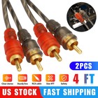 2pcs Rca Cables 2 Channel Twisted 4ft Car Audio Shielded Interconnect Amp Wire
