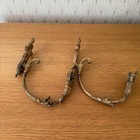 Vintage French Pair Of Brass Curtain Tiebacks Hooks For Window Drapes 3008256
