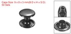 50 Set Leather Rivets 9mm Double Cap Rivets 8mm Height Tubular Studs Black