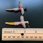 2 Vtg Takahashi  Pheasant Hand Made Lacquered Carved Wood Bird Pin Brooch 2 5 