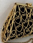 Vintage 60s Gold Framed Elegant Purse Evening Bag Shoulder Bag Handmade