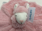 Nwt Carters Pink White Striped Llama Plush Baby Security Blanket Toy Lovey 67800