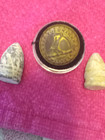 Civil War Dug Massachusetts Volunteer Coat Button And Union Bullets