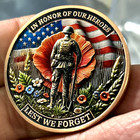Us Military Veteran Heroes Challenge Coin  lest We Forget   Army-navy-usaf-usmc