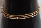 Vermeil Double Strand Ankle Bracelet Gold Over Sterling Silver Av Turkey 9 -9 75