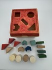 Vintage Creative Playthings Plastic Toy Shape Sorter Box Wooden Blocks Kid Toy