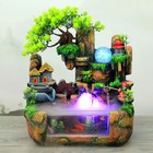 Indoor Water Fountain With Led   Mist Resin Rockery Waterfall Home Decor Art Dec