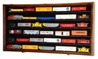 Ho Scale Train Display Case Walnut Cabinet Railroad Car Locomotive Wood Us Frame
