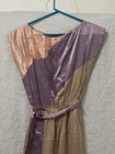 Vtg Max And Lulu 1970 s Women s S Sleeveless Romper Pearl Beads Color-block Flaw