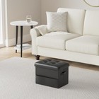 Storage Ottoman Foot Rest Stool With Thicker Foam Padded Seat Foldable Leather
