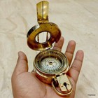Nautical Shiny Brass Vintage Wwii Military Pocket Compass Decor Gift Item