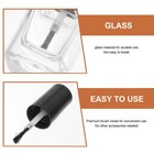 3 Pcs Empty Nail Polish Bottles With Brush Clear Glass Square Container
