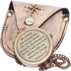 Vintage Antique Brass Engraved Compass Pocket Compass With Leather Case Handmade