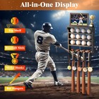 Baseball Display Case With Baseball Bat Holder  3-in-1 Wall Mount Baseball Ho