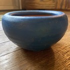 Small Pot Planter Signed Mexico Blue Pottery Succulent Round Plant Vase Vintage