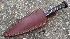 Carbon Steel Forged Knife Spear Point Full Tang Full Grain Sheath Double Edge
