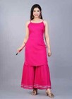 Indian Designer Rayon Kurta Sharara Set Women s Bollywood Palazzo Kurti Dress