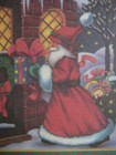 Unused Vintage Greeting Card Burgoyne Christmas Santa W  Gift
