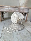 French Antique Bonnet Tulle White Lace Needlework Embroidered Embroidery Coiffe