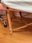 Portable Foldable Massage Table Adjustable Height Beige Wood faux Leather 73x28 